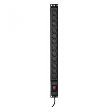 Regleta de protección contra sobretensiones Activejet COMBO 12 tomas 1,5m 10A (2500W) color negro