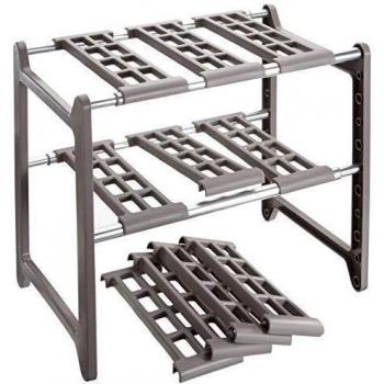 WENKO Estantería armario inferior Flexi 45 - 80 cm - variable, Aluminio, 44-82 x 39 x 28 cm, Aluminio