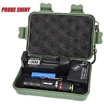 Koly G700 con zoom Q5 LED linterna táctica XML + 14500 + cargador de batería + caso