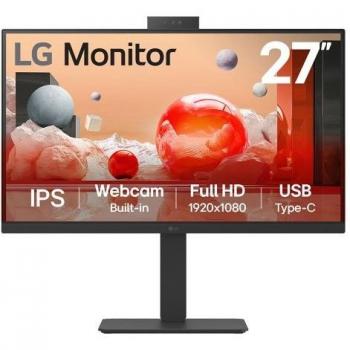 Monitor LG 27 (68,6 cm) FHD IPS 1920x1080, 100Hz, HDMI/2xDP/USB-C, con Webcam y Altavoces - Negro