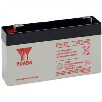 Batería Yuasa NP1.2-6 AGM 6V 1.2Ah con conectores Faston 4.8mm