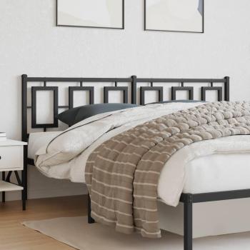 Cabecero de metal negro 180 cm con diseño moderno, estructura resistente, acabado en color negro mate, adecuado para colchones de 180 cm de ancho y fácil instalación