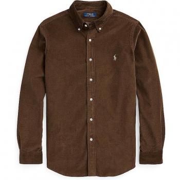 Polo Ralph Lauren Men's Custom Fit Long Sleeve Brown Corduroy Shirt