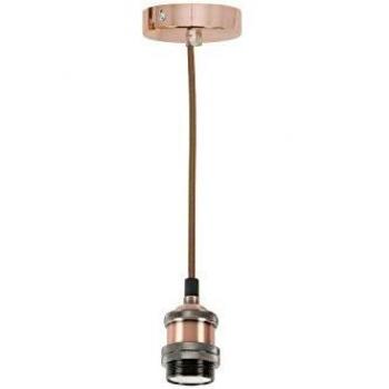 lyyt E27 Pendant Cord Set-Antique Copper lamp holder & cord, Metal