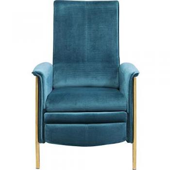 Sillón Relax Lazy de Velvet Azul Contemporáneo con Diseño Moderno
