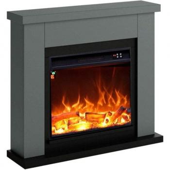 Chimenea Mural Eléctrica Fuego Paolo 1500w Antracita con Mando a Distancia y Diseño Escandinavo Minimalista