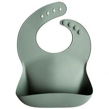 mushie Babero de silicona para bebé | Baberos impermeables de ajuste ajustable
