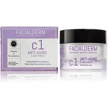 Facialderm - Crema Facial C1 ANTIEDAD & Antiestrés Facial, Piel Normal/Seca 50 ml | Crema Facial Antiedad Piel Normal/Seca Día y Noche