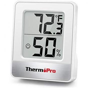 ThermoPro TP49 Mini Termómetro Higrómetro Digital Termohigrómetro de Interior Medidor de Temperatura y Humedad para Medir Ambiente del Hogar, Blanco