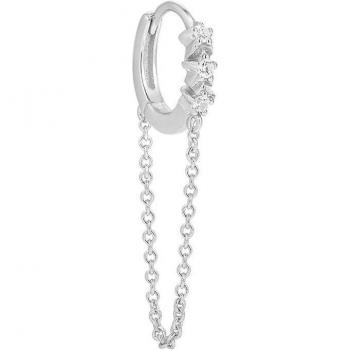 Piercing aro Earcandy Elizabeth de plata bañado en rodio
