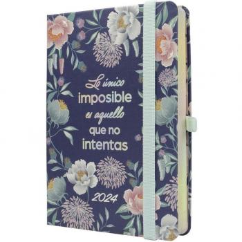 Finocam Agenda Encuadernada Anual 2024 Mínimal Design M4, 118x168mm, 1 Día por Página, Multicolor, Multilingüe Lo Único Impos