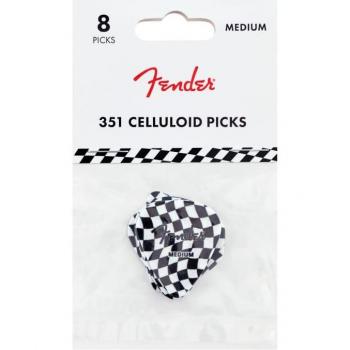 Fender 351 Medium Checkerboard Celluloid Picks - 8-Pack