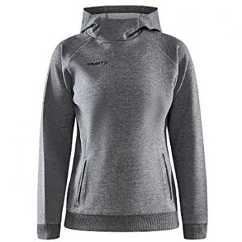 Craft Women's Core Soul Hooded Sweatshirt - Dark Grey Melange, XS
