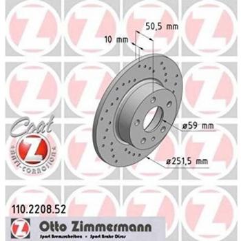 Zimmermann 110,2208.52 Freno de Disco Delantero, Perforado, Sport Coat Z