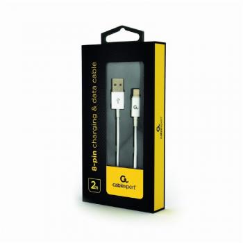 Cablexpert CC-USB2P-AMLM-2M-W Cable de Conector Lightning Blanco 2 Metros
