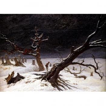 Winter Landscape por Caspar David Friedrich. 100% pintado a mano óleo sobre lienzo. Reproducción de alta calidad. Envío gratuito
