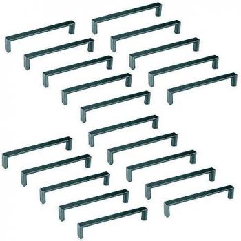 EMUCA 9166225 Tirador para Muebles, Gris Metalizado, 160 mm, Juego de 20 Piezas