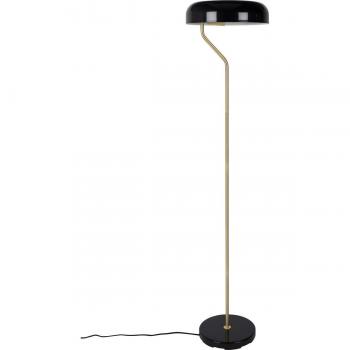 Lámpara de pie Dutchbone Eclipse de metal negro con acabados dorados, altura 130 cm