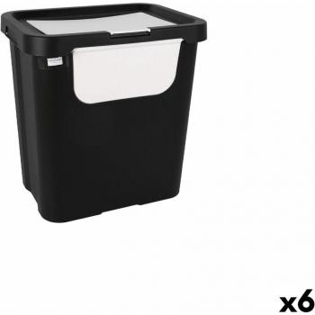 Cubo de Basura para Reciclaje Tontarelli Moda double Blanco (6 Unidades) 24 L
