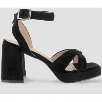 Sandalias Irene - Sandalias de mujer con cierre de hebilla y acabado en efecto ante, estilo Blogger
