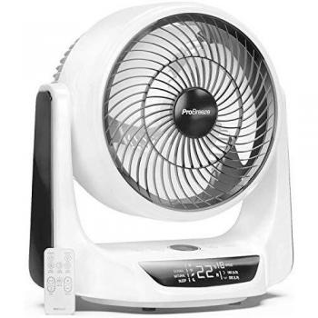 Pro Breeze Ventilador de Mesa Turbo de 25 cm de 28 W con Sensor de Temperatura, Mando a Distancia, 9 Velocidades, 4 Modos, Temporizador, Pantalla LED y Oscilación
