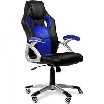 MC Haus Racing Azul - Silla Gaming ergonómica con reposabrazos Acolchados, Escritorio-Oficina