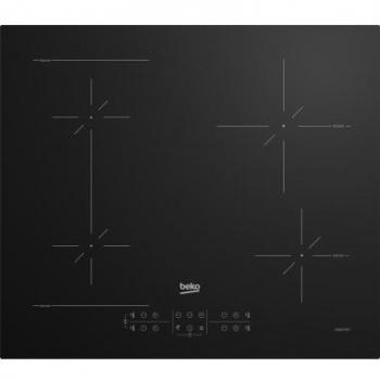 Beko Piano de Inducción 60 cm, 4 Zonas con Sección Flexi, Color Negro, Integrable