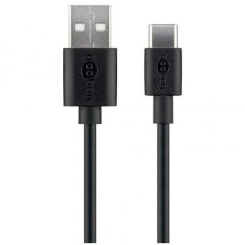 Cable USB-C de carga y sincronización 0,5 m (USB-A a USB-C), color negro