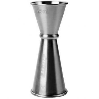 IBILI MEDIDOR DE Licor 50ML+30ML, Acero Inoxidable, Plateado, 9 x 9 x 25 cm