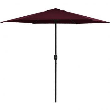 vidaXL Garden Parasol with Aluminium Pole 270x246 cm Bordeaux Red