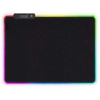 Cool Alfombrilla Gaming RGB Negra con superficie suave, retroiluminación RGB personalizable, base antideslizante, tamaño grande y compatible con todos los tipos de ratones