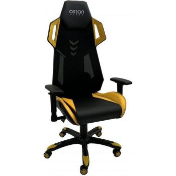 Silla Gaming Astan Hogar Stream Team Ergonómica en Negro y Amarillo