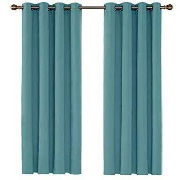 Deconovo Cortinas Dormitorio, Opacas, Termicas Aislantes Frio y Calor, para Salon 2 Piezas 132x114cm Azul Cielo