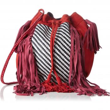 Antik Batik Massaa - Bolso al hombro para mujer rojo Rouge