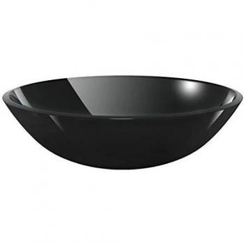 vidaXL Basin Tempered Glass 42 cm Black