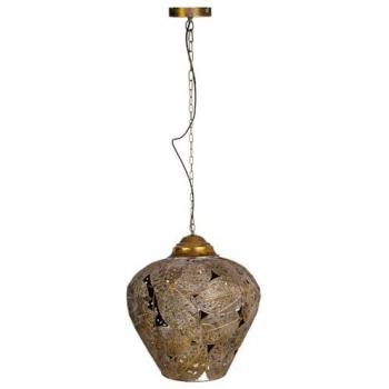 Lámpara de Techo Alexandra House Living Dorado, Lámpara de techo de metal dorada, dimensiones 49,5x49,5x58,5/122