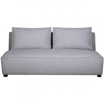 Sillón doble moderno en tejido gris claro Pluriel de Miliboo