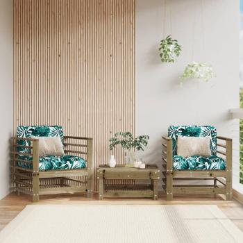 Conjunto de Sillones de Jardín 2 Unidades Madera Maciza de Pino Natural, Pino Blanco y Pino Gris - Muebles de Jardín Exterior para Terraza, Juego Completo de Muebles de Salón Exterior