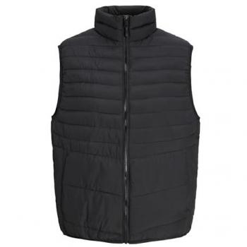 Jack & Jones Plus Size Packable Puffer Vest for Men - 6XL Black