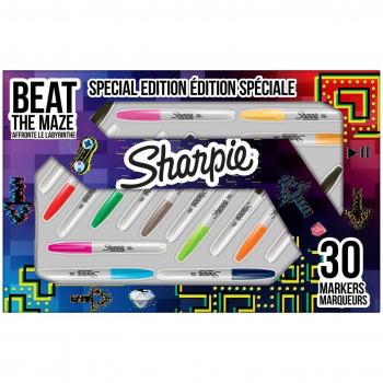 Sharpie Fine Point Permanent Markers, Limited Edition - Labyrinth Game, Assorted Colors, 30 Count