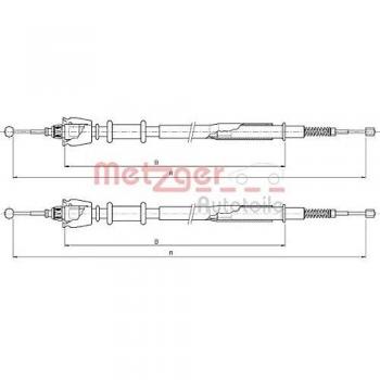 Cable de accionamiento para freno de estacionamiento METZGER 10.5235 para Rover