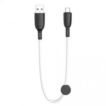 XO Cable NB247 Carga Rápida USB - Micro USB - 6A - 25cm con Clip - Color Blanco