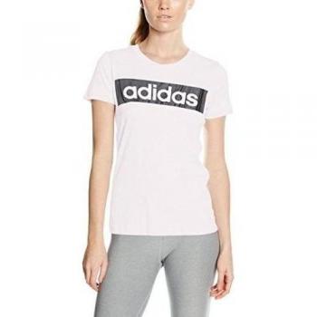 adidas ESS Linear Tee - Camiseta para mujer, color gris / negro, talla S