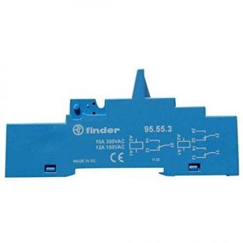 Zócalo de relé Finder 95.55.3 para modelos 40.51, 40.52, 41.61 y 44.62 (L x A x H) 95.6 x 15
