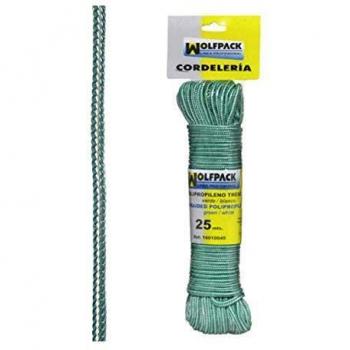 Wolfpack Linea Profesional 16010045 Cuerda Trenzada Polipropileno Blanca/Verde