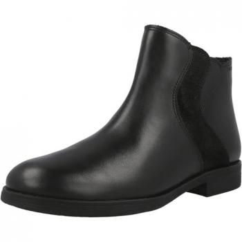 Botas de cuero impermeables para niña Geox Agata negras