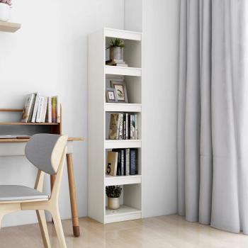 Librería/Partición Blanco 40x30x167,5 cm en Pino Macizo