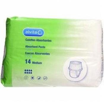 Alvita C/Ch-Slip Absorción Alvit Noche M 14 - Paquete de 14 unidades, tipo slip, absorción nocturna, talla M