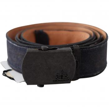 Ermanno Scervino Blue Leather Ratchet Buckle Belt - 85 cm / 34 Inches