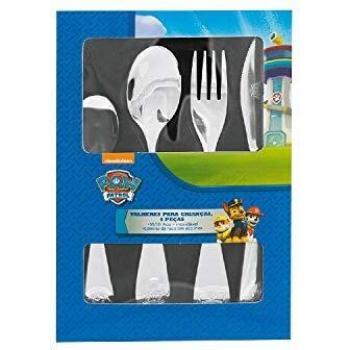 Set de Cubiertos Paw Patrol, 4 Piezas, Acero Inoxidable, Apto para Lavavajillas